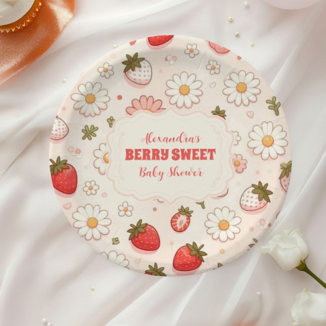 Berry Sweet Pink Coquette Baby Paper Plate (Creator Uploaded)