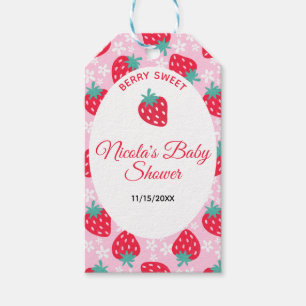 Berry Sweet Pink Strawberry Baby Shower Gift Tags