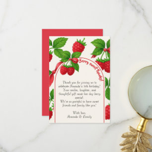 Berry Sweet Raspberry Kids Birthday Thank You Card