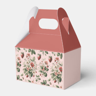 Berry Sweet Red and Pink Strawberry Favour Box