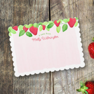 Berry Sweet Red Strawberry Baby Shower Note Cards