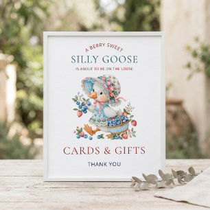Berry Sweet Silly Goose Cards Gifts Baby Shower Poster