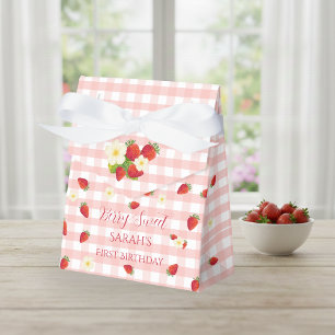 Berry Sweet Strawberry 1st Birthday Party Gift  Favour Box