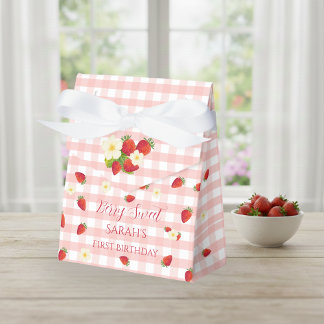 Berry Sweet Strawberry 1st Birthday Party Gift  Favour Box