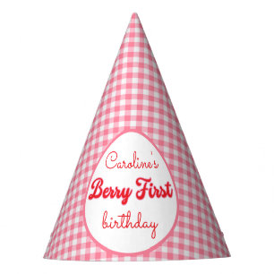 Berry Sweet Strawberry 1st Birthday Party Hat