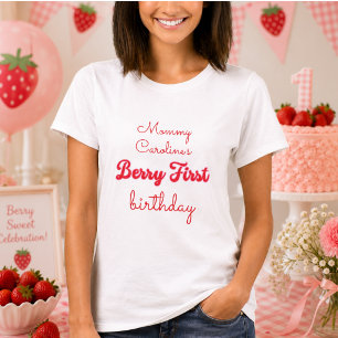 Berry Sweet Strawberry 1st Birthday Party T-Shirt