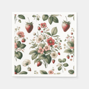 Berry Sweet Strawberry All Over Pattern Napkin