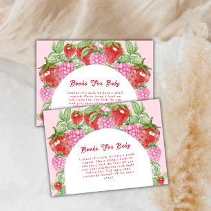 Berry Sweet Strawberry Arch Books For Baby Shower Enclosure Card