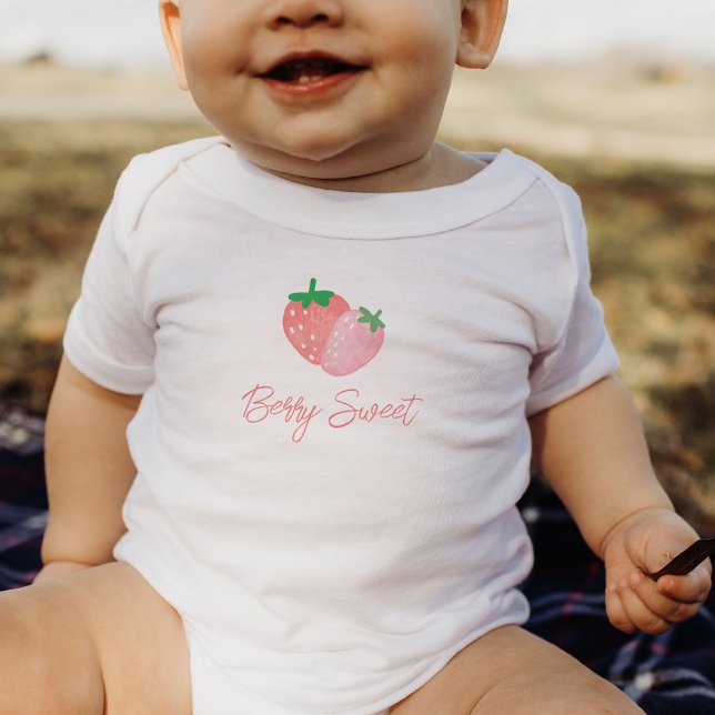 Berry Sweet Strawberry Baby Shower Baby Bodysuit (Creator Uploaded)