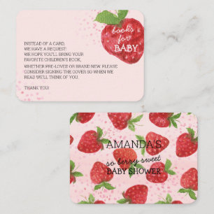 Berry Sweet Strawberry Baby Shower Book Request Enclosure Card