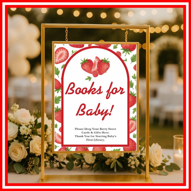  Berry Sweet Strawberry Baby Shower Books for Baby Poster (Creator Uploaded)