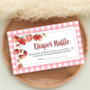 Berry Sweet Strawberry Baby Shower Diaper Raffle Enclosure Card