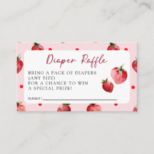 Berry Sweet Strawberry Baby Shower Diaper Raffle  Enclosure Card