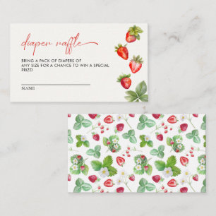 Berry Sweet Strawberry Baby Shower Diaper Raffle Enclosure Card