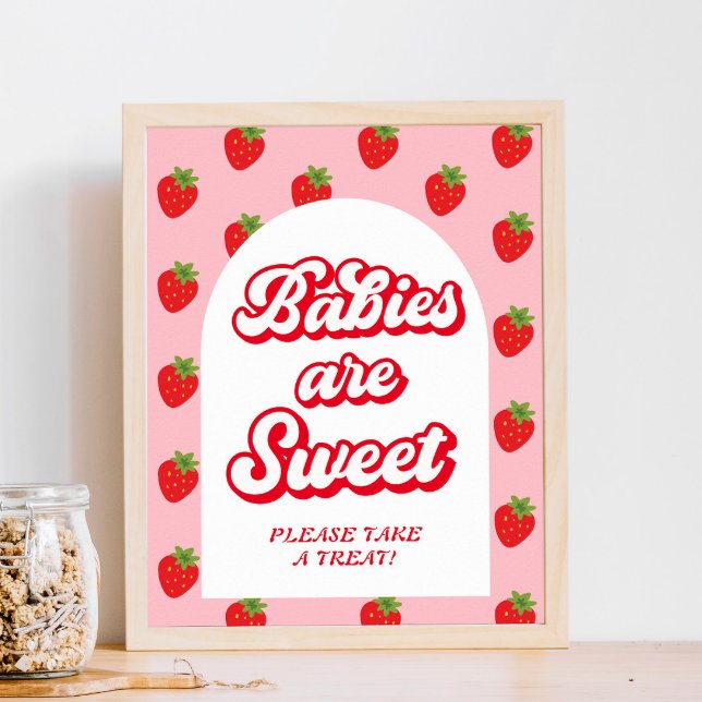 Berry Sweet Strawberry Baby Shower Favour Poster (Creator Uploaded)