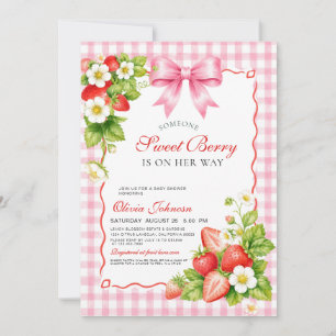 Berry Sweet Strawberry Baby Shower Invitation