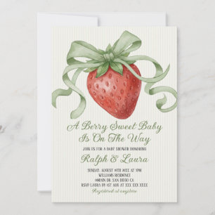 Berry Sweet Strawberry Baby Shower Invitation