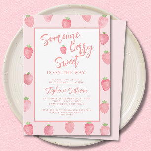 Berry Sweet Strawberry Baby Shower Invitation
