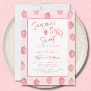 Berry Sweet Strawberry Baby Shower Invitation