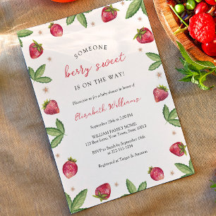 Berry Sweet Strawberry Baby Shower Invitation