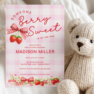 Berry Sweet Strawberry Baby Shower Invitation