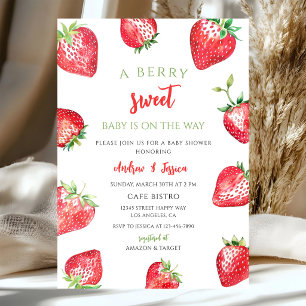 Berry Sweet Strawberry Baby Shower Invitation