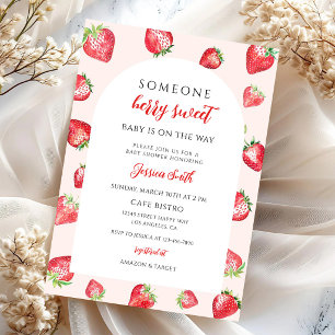 Berry Sweet Strawberry Baby Shower Invitation