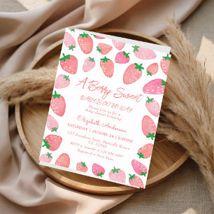 Berry Sweet Strawberry Baby Shower Invitation