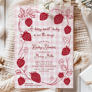 Berry Sweet Strawberry Baby Shower Invitation
