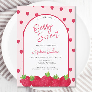 Berry Sweet Strawberry Baby Shower Invitation
