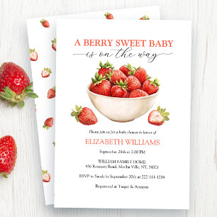 Berry Sweet Strawberry Baby Shower Invitation