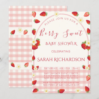 Berry Sweet Strawberry Baby Shower Invitation