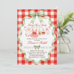 Berry Sweet Strawberry Baby Shower Invitation