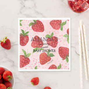 Berry Sweet Strawberry Baby Shower Napkin