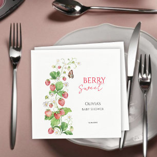 Berry Sweet Strawberry Baby Shower Napkin