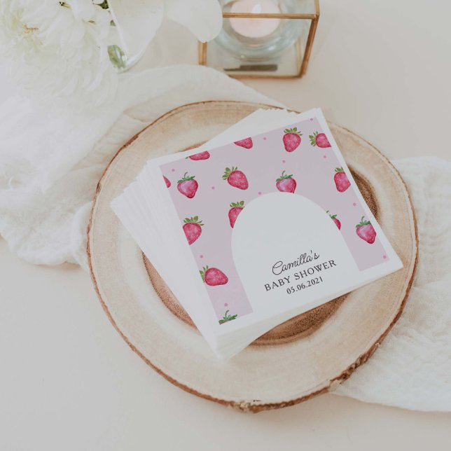 Berry Sweet Strawberry  Baby Shower  Napkin (Creator Uploaded)