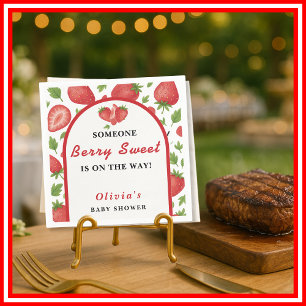 Berry Sweet Strawberry Baby Shower Napkin