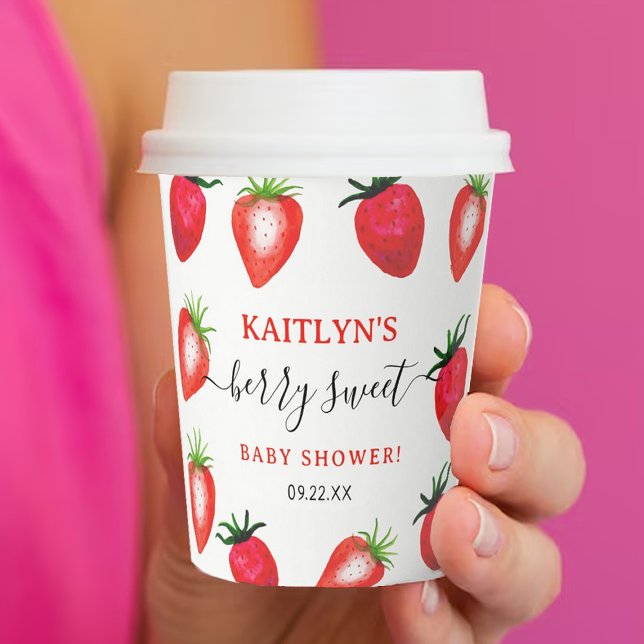 Berry Sweet Strawberry Baby Shower Paper Cups (Creator Uploaded)