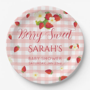 Berry Sweet Strawberry Baby Shower Paper Plates