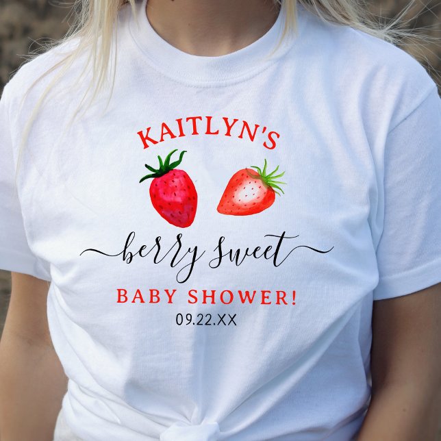Berry Sweet Strawberry Baby Shower T-Shirt (Creator Uploaded)