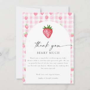 Berry Sweet Strawberry Baby Shower Thank You Card 
