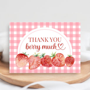 Berry Sweet Strawberry Baby Shower Thank You Card