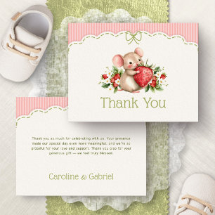 Berry Sweet Strawberry Baby Shower Thank You Card