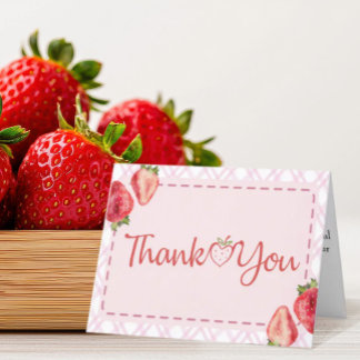 Berry Sweet Strawberry Baby Shower Thank You Card