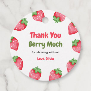 Berry Sweet Strawberry Baby Shower Thank You  Favour Tags