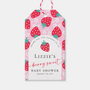 Berry Sweet Strawberry Baby Shower Thank You Gift Tags