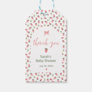 Berry Sweet Strawberry Baby Shower Thank You Gift Tags