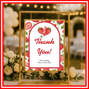 Berry Sweet Strawberry Baby Shower Thank You Sign