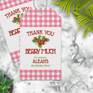 Berry Sweet Strawberry Birthday Party Gift Tags