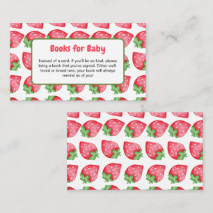 Berry Sweet Strawberry Books for Baby Baby Shower Enclosure Card